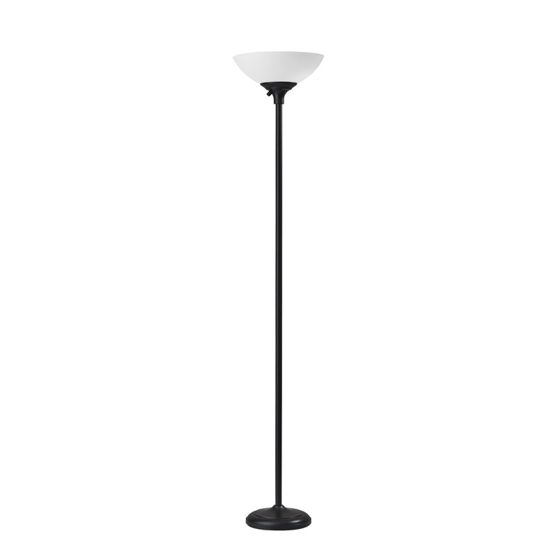 Wendelgard 71'' Torchiere Floor Lamp, Black