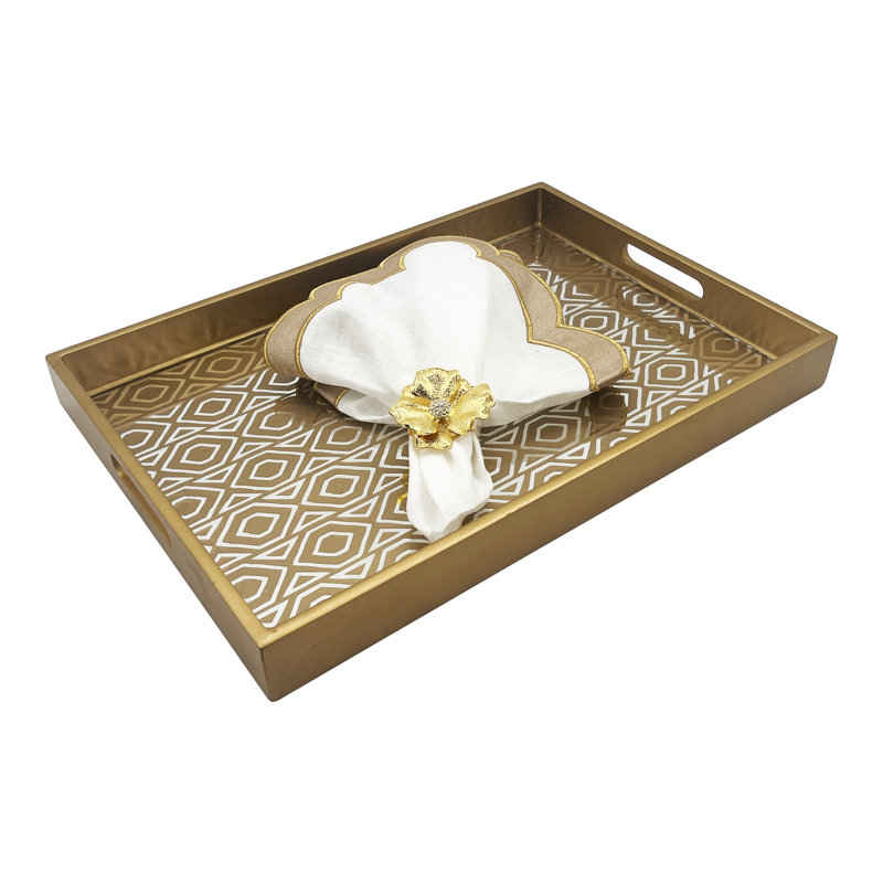 Deco Glass Mirror Tray