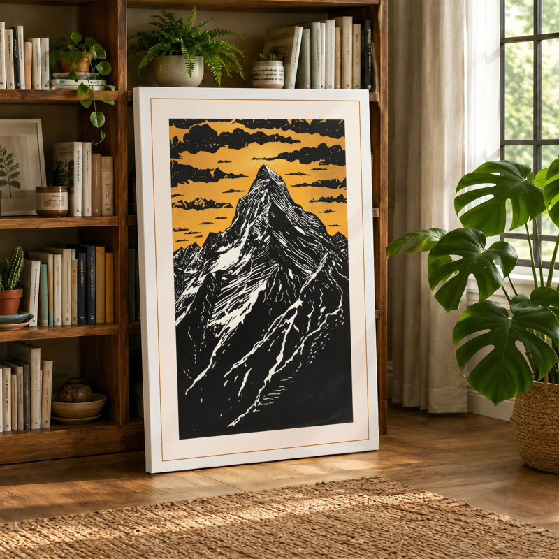 Mountain Peak Rustic - Wrapped Canvas, 18x12 - 45.7 x 30.5 cm, White Border