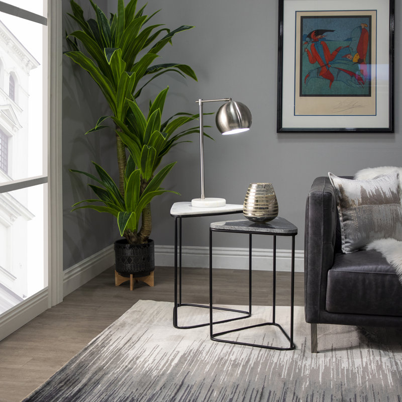 Modern Metal Floor or Table Lamp, Silver