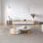 31.5" Nesting Coffee Table with sintered stone, light wood