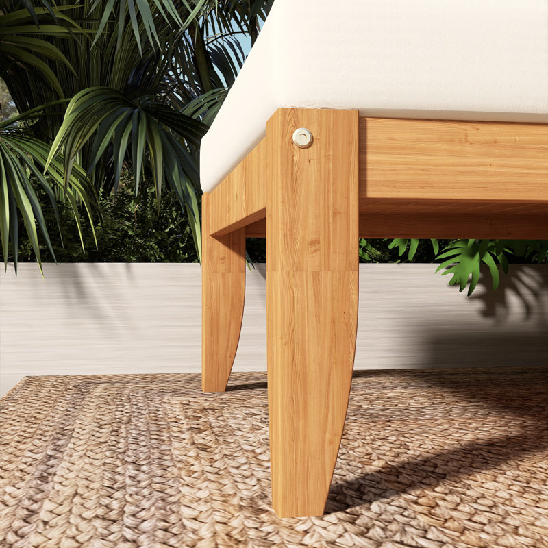 Ensemble de patio en bois d'acacia 6 pièces - Modulaire en L avec lit de jour convertible et table à thé