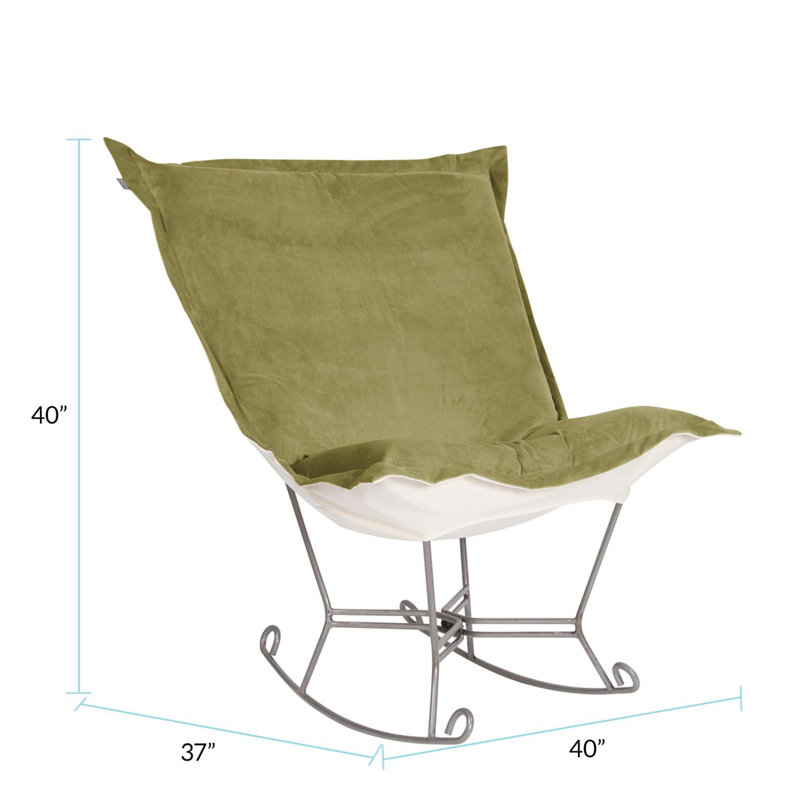 Azaria Metal Rocking Chair, Titanium, Bella Moss