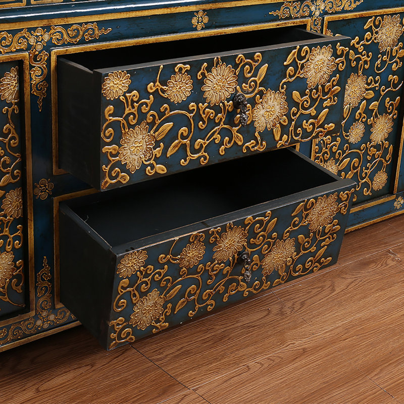 Chinese style painted TV cabinet