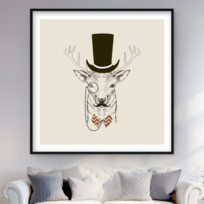 Aristocrat Roe Deer - Framed Matted Print for Home Decor