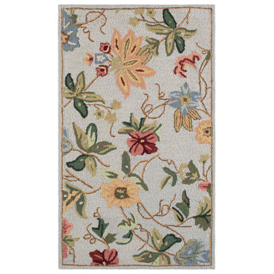 Sapin Hand Hooked Wool Floral Rug