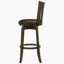 Chaise de bar pivotante en cerisier foncé