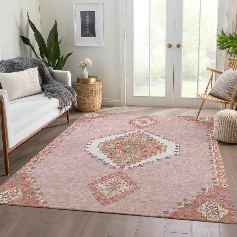 Tapis oriental Guada AMF1014 lavable à la machine de qualité supérieure, Rectangulaire 3 pi x 5 pi