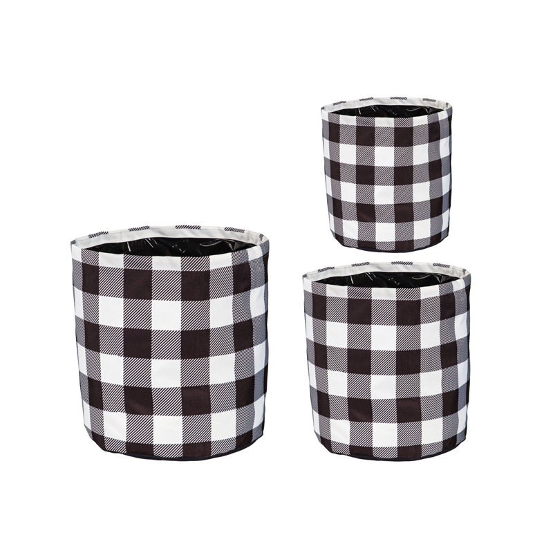 Ensemble de cache-pots en plastique 3 pièces, Noir