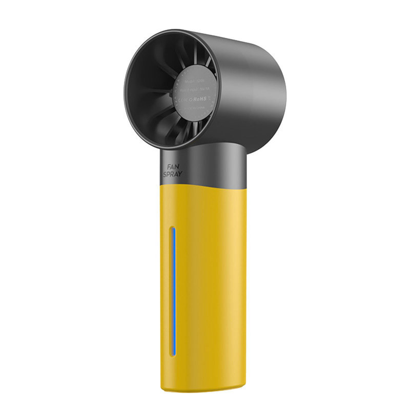 Ventilateur à main compacte avec fonction de pulvérisation haute vitesse USB Kondieu, Yellow