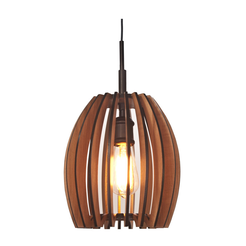 Gino 1 - Light Lantern Pendant, Bronze, Wenge