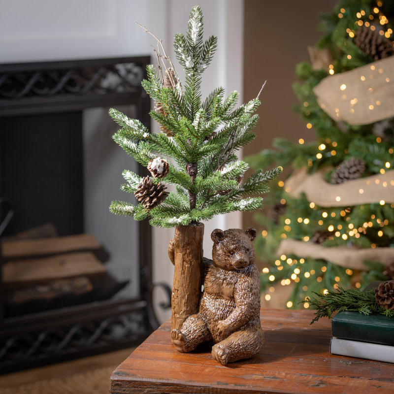21" Pinecone Tree with Bear Pot
