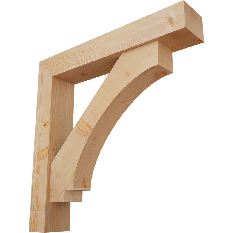 Support de bloc lisse l 7 1/2 po x P 42 po x H 42 po avec support décalé, sapin Douglas, 42 x 42