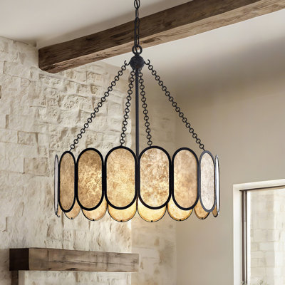 4-Light Mica Drum Chandelier