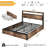Bed Frame with 4 Underbed Drawers, Modern Bed with Storage Headboard, LED Lights and Charging Station-452723434-440467646