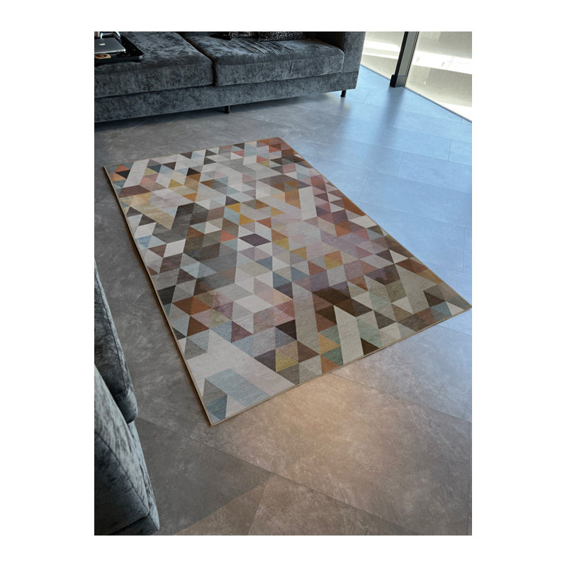 Multi Color Geometric Triangle Shape Pattern Creative Modern Decorative Machine Washable Area Rug, Rectangle 2'4" x 3'11"