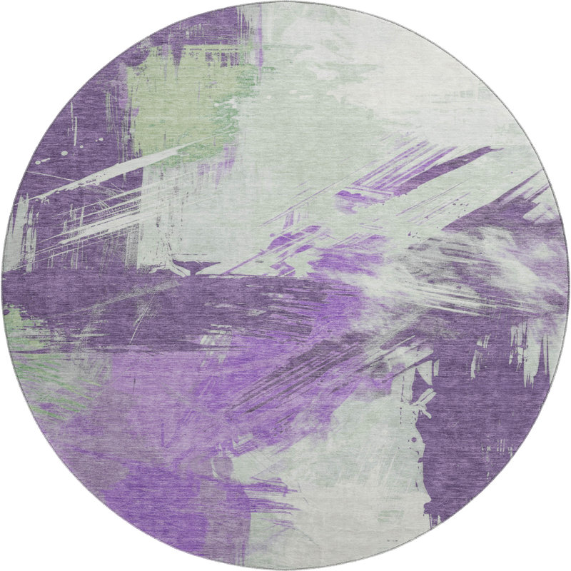 Premium Machine Washable Varroville AMF1711 Modern Rug, Round 8'