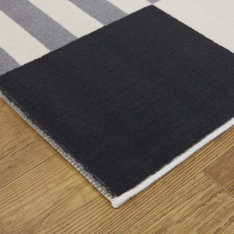 Tapis gris / noir / ivoire Careese, Rectangle 8 pi 9 po x 12 pi