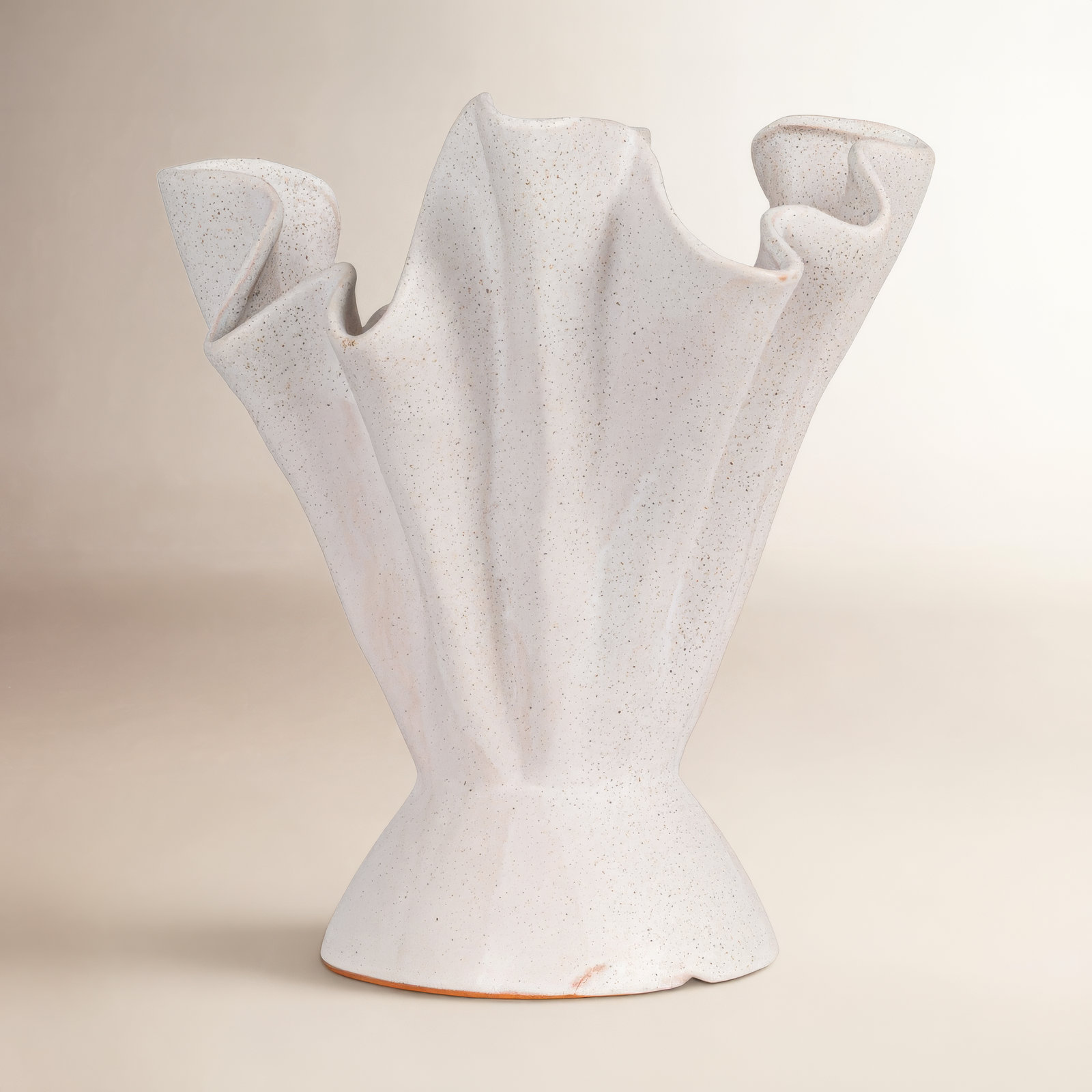 Hopewell 11.25'' Handmade Stoneware Table Vase, Matte Cream