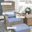 Chaise de jardin et design classique - mobilier gris avec chaise d'extérieur. Conception confortable, grand siège, toutes saisons, pour terrasse, porche, cour avant, jardin