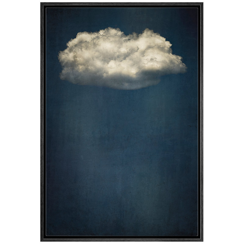 Bleu marine, ciel foncé, collage, nuages, abstrait, minimaliste, décoration murale, Boho, nordique, détente, Noir