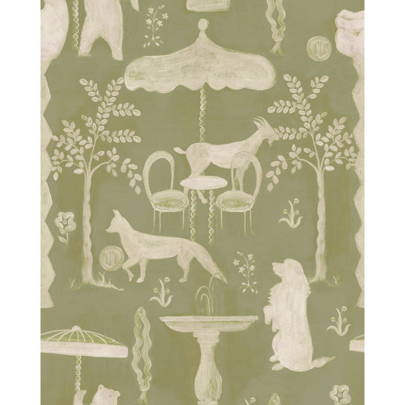 THE HIDDEN REALM Dusk Wallpaper, Pale Olive/Taupe