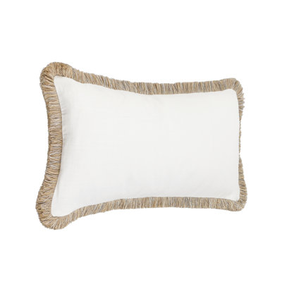 Cara Fringe Linen Blend Throw Pillow