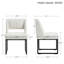 Chaise d'appoint luge rembourrée avec structure en métal 18,3 po Markque-916468254