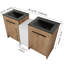Ensemble de meuble-lavabo double moderne: lavabo en céramique noire, unités de rangement doubles et système de porte à fermeture en douceur