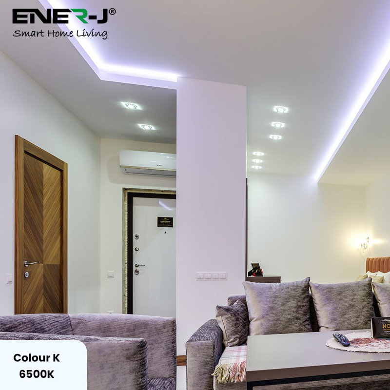 Ener-J 24V COB LED Strip Light 480 LEDs Per Metre 10W Per Metre 1020lm Per Metre IP65 30 Metre Roll, 6000K