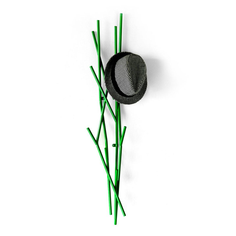 Metal Wall 5 - Hook Coat Rack, Green