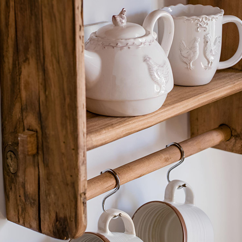 Rustic Solid Wood Wall Shelf