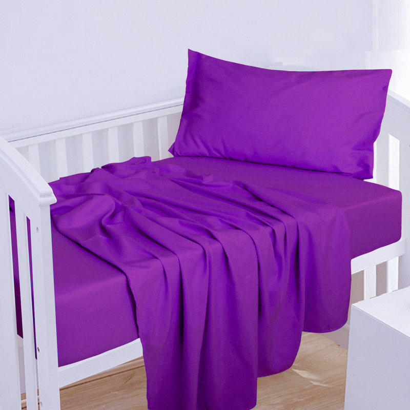 Ensemble de draps pour tout-petits 3 pièces, ensemble de draps pour lit de bébé en microfibre brossée 1800 - NTBAY, Mauve
