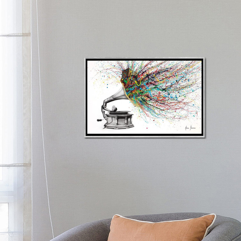 «Radical Rhapsody» par Ashvin Harrison, reproduction, H 18 po x l 26 po x P 1,5 po, Toile argentée avec cadre flottant, Non