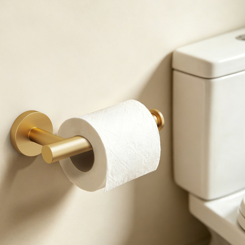 Porte-papier hygiénique mural minimaliste, accessoires de salle de bain, Or brossé
