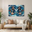 Art mural en métal gris Coastal Double Anchor-94677935