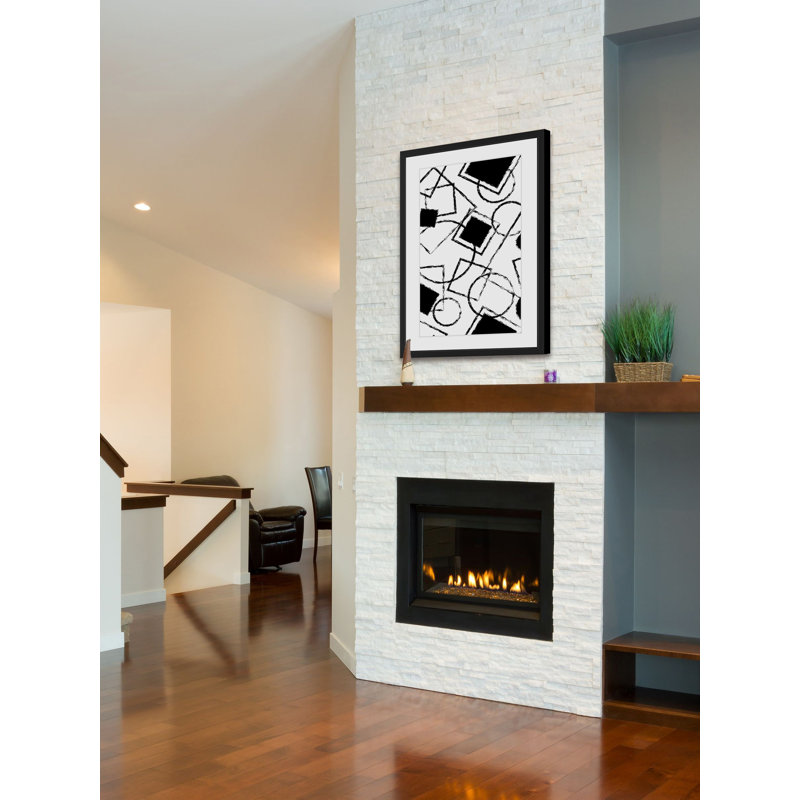 «Circle Squares», reproduction d'art encadrée, H 24 po x l 16 po x P 1,5 po