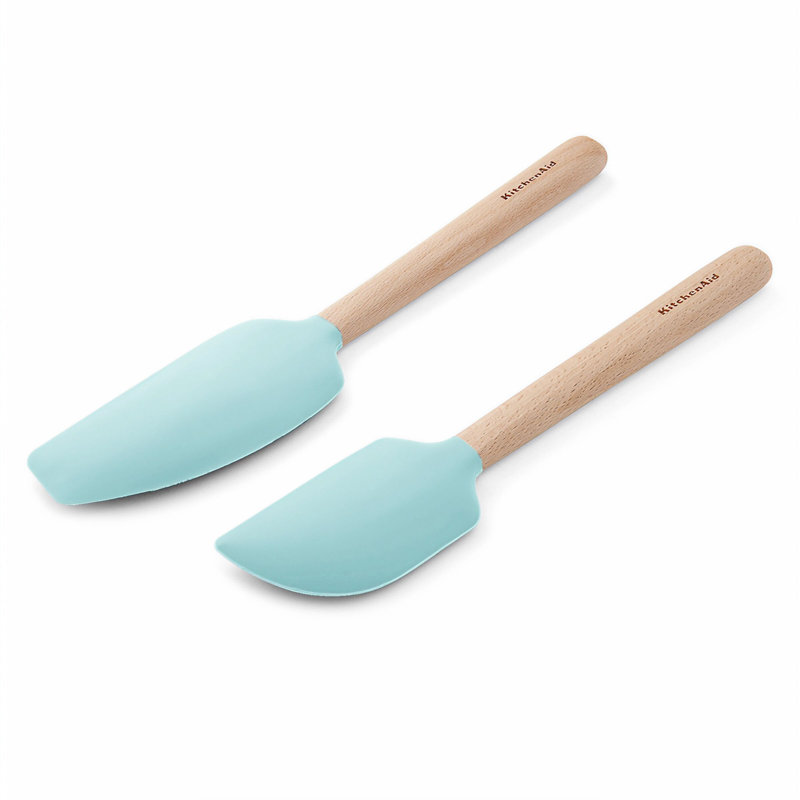 Kitchenaid Beechwood Spatula Set, 2 Piece, Mineral Water