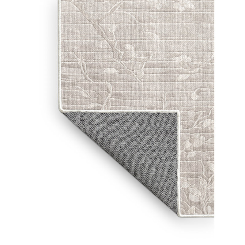 Machine Washable Beige Area Rug, Square 6'