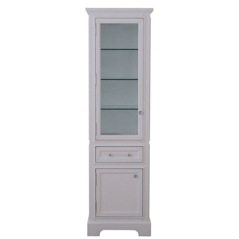 Anchita Solid Wood Frame Linen Cabinet, White
