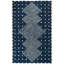 Tapis bleu / ivoire en laine / coton touffeté à la main Micro-Loop-558024934