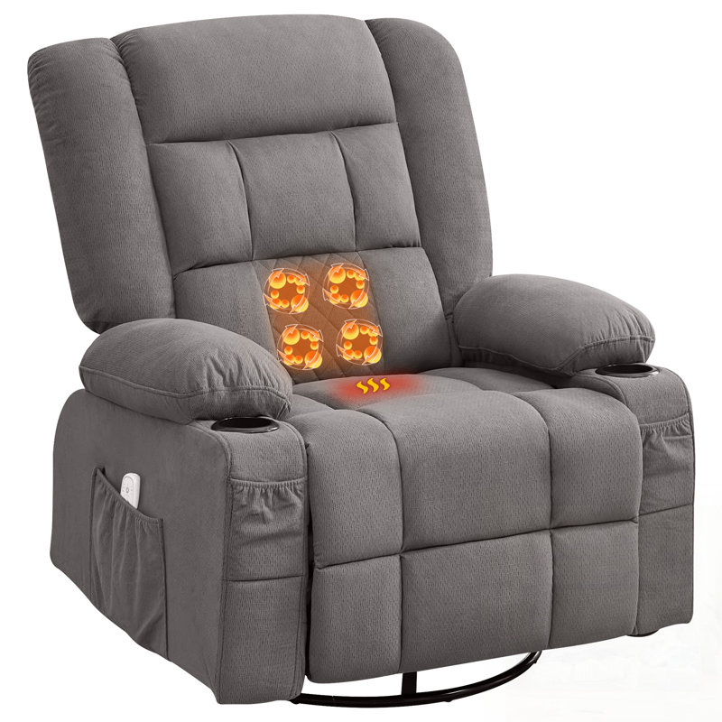 Fauteuil inclinable de massage à bascule de massage avec pétrissage 3D à 4 points, chaleur et charge USB pour un confort et une détente ultimes