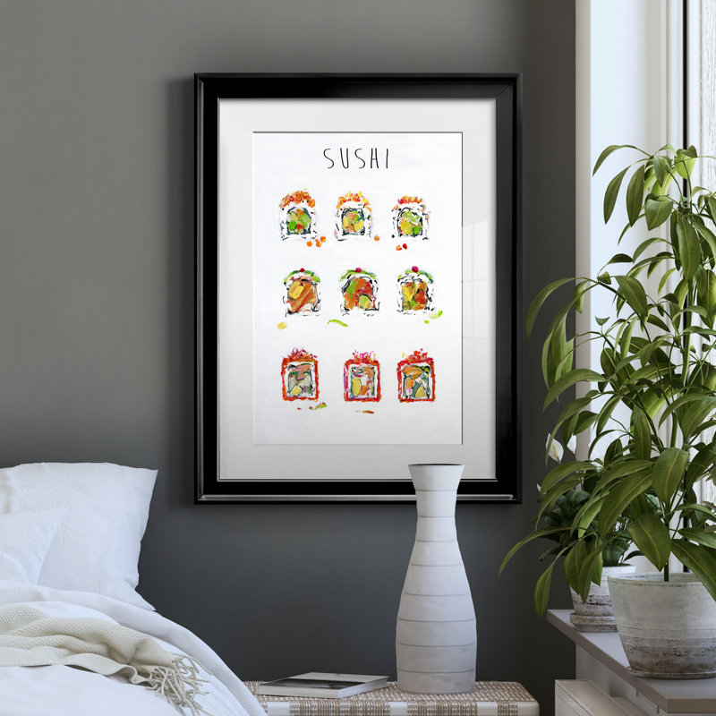 Sushi - Single Picture Frame Print, 22.5" H x 30.5" W x 1.5" D, Black Framed Paper