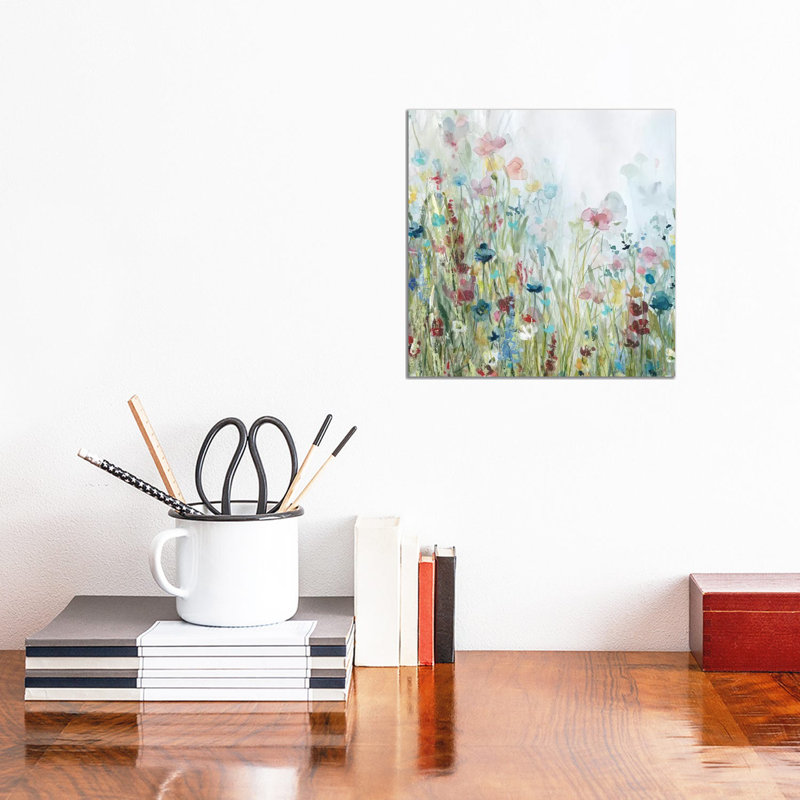 «Wildflower Meadow» par Carol Robinson - reproduction imprimée, Toile tendue, Pas de tapis, H 12 po x l 12 po x P 1,5 po