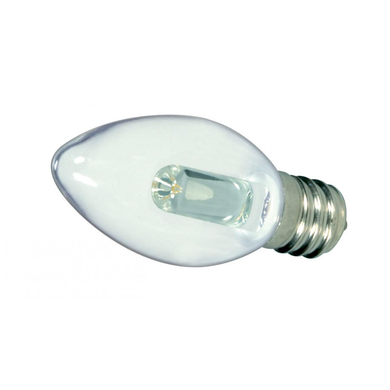 0,5 W, DEL C7, ampoule transparente non à intensité variable, culot E12 / candélabre
