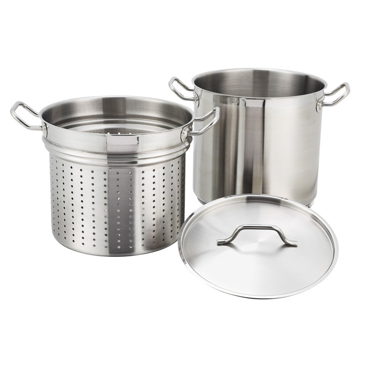 Winco Induction Ready Aluminum Stock Pots With Stainless Steel