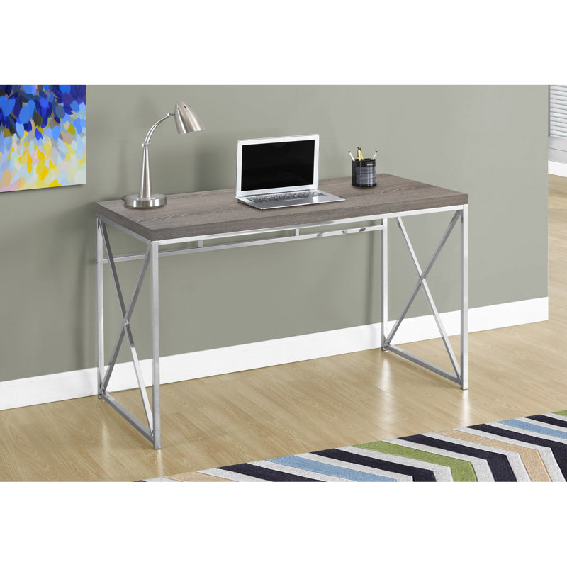 Versatile Laptop Desk For Small Spaces - Modern Taupe Laminate Surface, 45.93" H X 23.76" W X 30.42" D Home Office With Rich Look Brown And Metal Construction