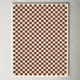 Walker Checkered Burnt Orange/Cream Shag Area Rug