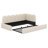 Twin Size Upholstered Daybed With Scallop-Shaped Guardrail And Pull-Out Bed, Velvet Sofa Bed, Metal Slatted Frame, Space-Saving Design-1239803461
