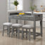 Ensemble de table de salle à manger 4 pièces pour 3 personnes, ensemble de table et chaises de cuisine rétro avec 3 tiroirs de rangement, idéal pour les petits espaces-607322217